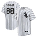 Chicago White Sox #88 Luis Robert Jr Player White BFRAILEY Stripe Home Game Stitched Jerseys