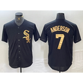 Chicago White Sox #7 Tim Anderson Black Gold BFRAILEY Cool Base Stitched Jersey