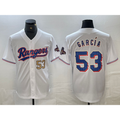 Texas Rangers #53 Adolis Garcia Number White BFRAILEY 2023 World Series Champions Cool Base Jerseys