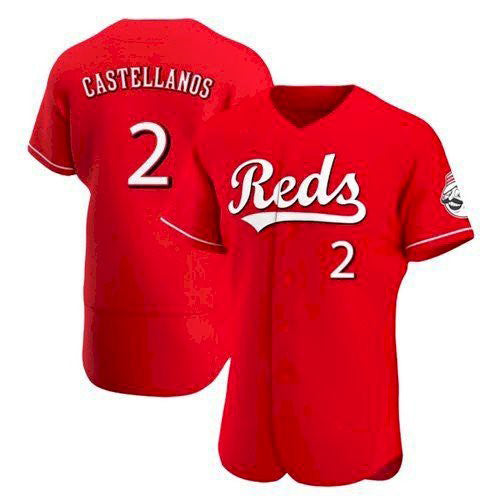 Cincinnati Reds #2 Nick Castellanos Scarlet BFRAILEY 2021 Alternate Jersey
