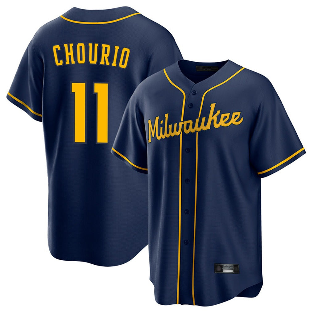 Milwaukee Brewers #11 Jackson Chourio Player Navy BFRAILEY Home Game Stitched Jerseys