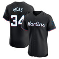 Miami Marlins #34 Liam Hicks Player Black BFRAILEY Vapor Home Limited Elite Stitched Jerseys