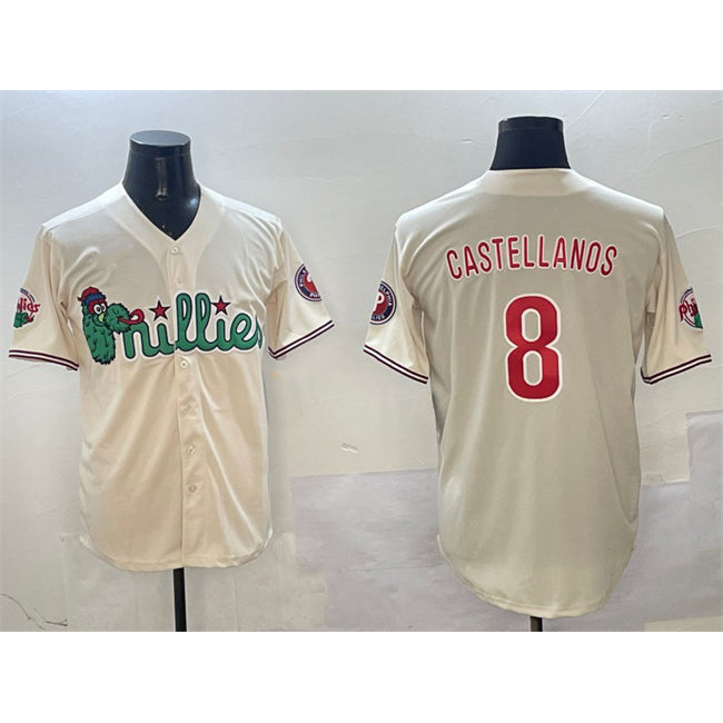Philadelphia Phillies #8 Nick Castellanos Cream BFRAILEY Phanatic Limited Stitched Jersey