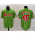 Philadelphia Phillies #45 Zack Wheeler Green BFRAILEY With Patch Stitched Cool Base Jersey