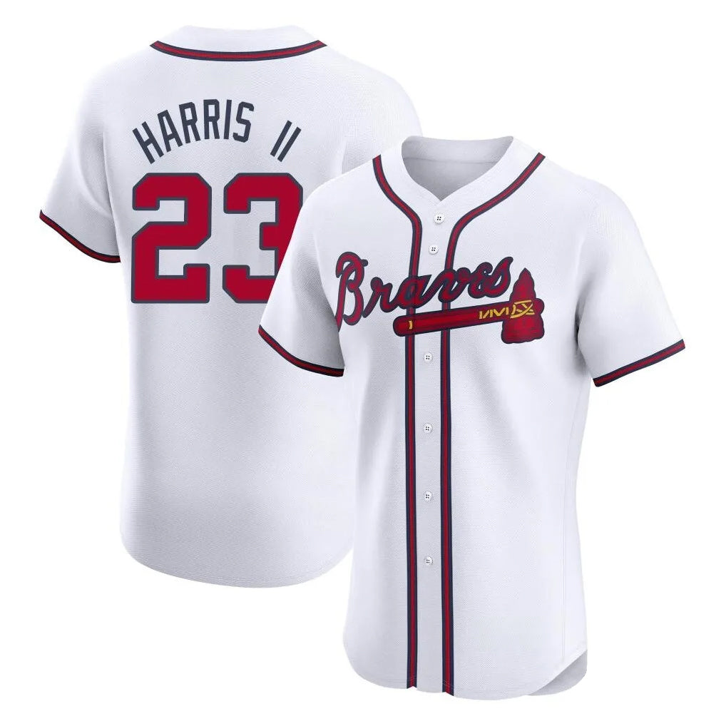 Atlanta Braves #23 Michael Harris II Player White BFRAILEY Limited Elite Home Game Stitched Jerseys