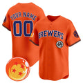Custom Milwaukee Brewers x Dragon Ball Orange BFRAILEY Vapor Premier Limited Jersey - All Stitched