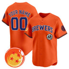 Custom Milwaukee Brewers x Dragon Ball Orange BFRAILEY Vapor Premier Limited Jersey - All Stitched