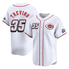 Cincinnati Reds #35 Jose Trevino Player White BFRAILEY Speedway Classic Home Limited Stitched Jerseys