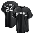 Milwaukee Brewers #24 William Contreras Player Black BFRAILEY Game Home Stitched Jerseys