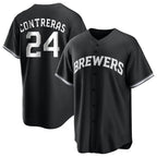 Milwaukee Brewers #24 William Contreras Player Black BFRAILEY Game Home Stitched Jerseys