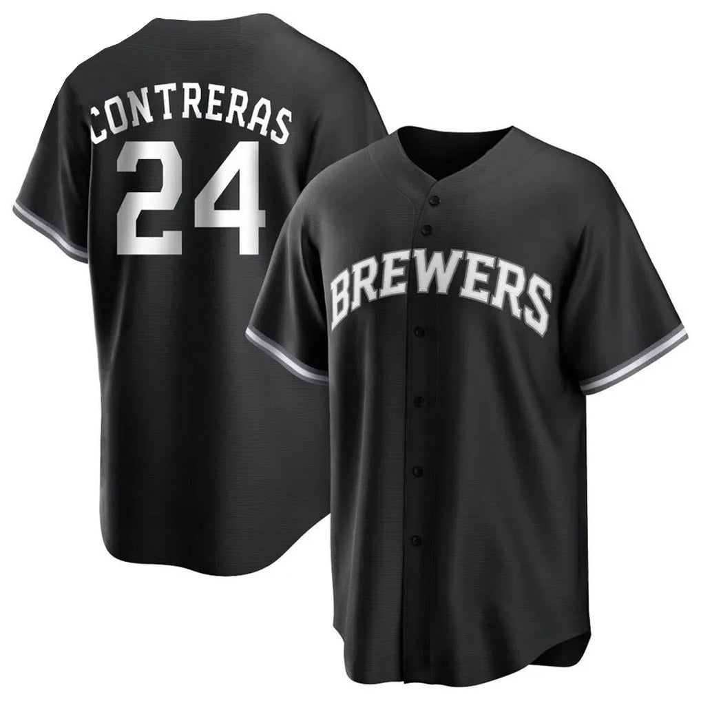 Milwaukee Brewers #24 William Contreras Player Black BFRAILEY Game Home Stitched Jerseys
