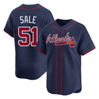 Atlanta Braves #51 Chris Sale Player Navy BFRAILEY Limited Home Game Stitched Jerseys