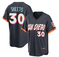 San Diego Padres #30 Gavin Sheets Obsidian BFRAILEY 2026 City Connect Stadium Stitched Jersey