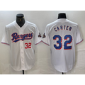 Texas Rangers #32 Evan Carter Number White BFRAILEY 2023 World Series Champions Cool Base Jersey 2