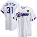 Texas Rangers #31 Max Scherzer 2023 White BFRAILEY World Series Stitched Jersey