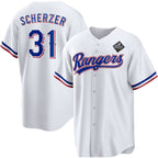 Texas Rangers #31 Max Scherzer 2023 White BFRAILEY World Series Stitched Jersey