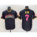 San Diego Padres #7 Ha-Seong Kim Black BFRAILEY Cool Base Stitched Jersey