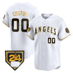 Custom Los Angeles Angels 2024 Spring Training Patch Vapor Premier Limited Jersey ¨C White Gold BFRAILEY