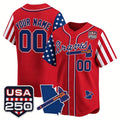 Custom Atlanta Braves America 250 Edition Vapor Premier Limited Red BFRAILEY Stitched Jerseys