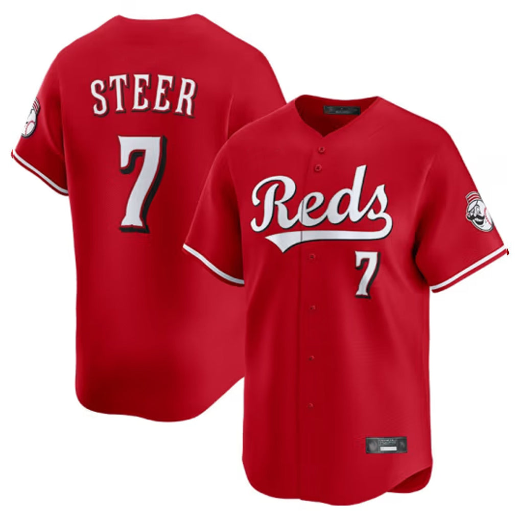 Cincinnati Reds #7 Spencer Steer Player Red BFRAILEY Home Limited Stitched Jerseys