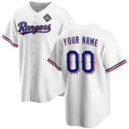 Custom Texas Rangers Active Player White BFRAILEY 2023 World Series Stitched Jersey