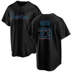 Miami Marlins #23 Max Meyer Black BFRAILEY Cool Base Stitched Jersey