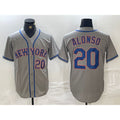 New York Mets #20 Pete Alonso Grey BFRAILEY Stitched Jersey