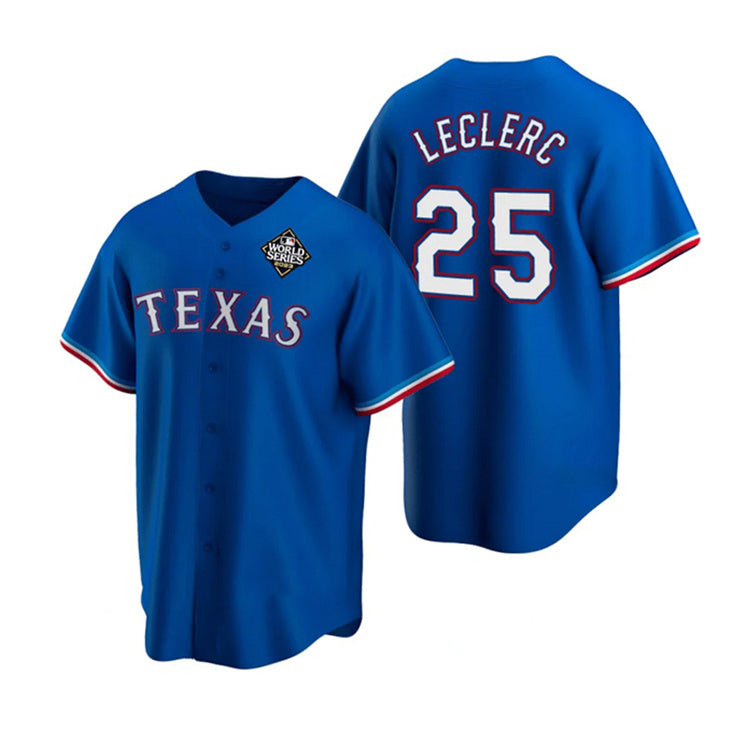 Texas Rangers #25 Jos¨¦ Leclerc Royal BFRAILEY 2023 World Series Stitched Jersey
