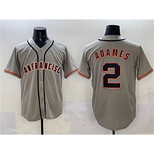 San Francisco Giants #2 Willy Adames Gray BFRAILEY Cool Base Stitched Jersey 2