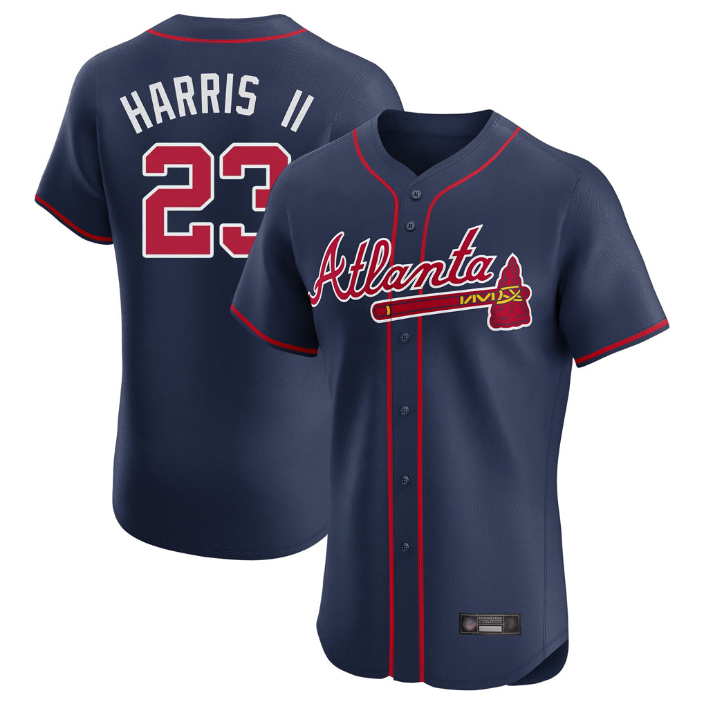Atlanta Braves #23 Michael Harris II Player Navy BFRAILEY Limited Elite Home Game Stitched Jerseys
