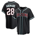 Arizona Diamondbacks #28 Nolan Arenado Player Black BFRAILEY Home Game Stitched Jerseys