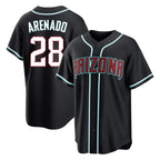 Arizona Diamondbacks #28 Nolan Arenado Player Black BFRAILEY Home Game Stitched Jerseys