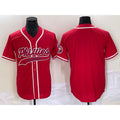 Philadelphia Phillies Blank Red BFRAILEY Cool Base Stitched Jersey