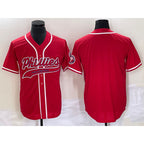 Philadelphia Phillies Blank Red BFRAILEY Cool Base Stitched Jersey