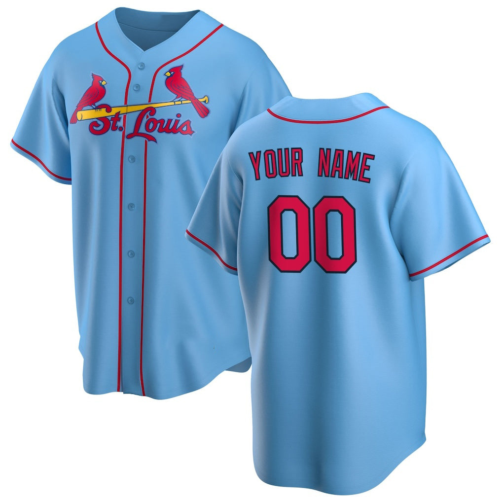 Custom St. Louis Cardinals Light Blue BFRAILEY Alternate Replica Jersey