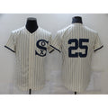 Chicago White Sox #25 Andrew Vaughn 2021 Cream Navy BFRAILEY Field of Dreams Flex Base Stitched Jersey