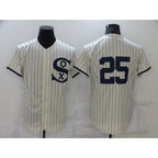Chicago White Sox #25 Andrew Vaughn 2021 Cream Navy BFRAILEY Field of Dreams Flex Base Stitched Jersey