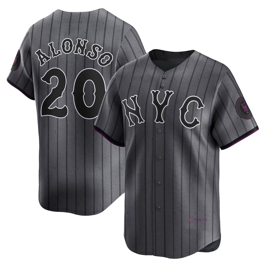 New York Mets #20 Pete Alonso Graphite BFRAILEY 2024 City Connect Limited Player Jersey