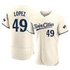 Minnesota Twins #49 Pablo Lopez Player Cream BFRAILEYHome Limited Elite Stitched Jerseys