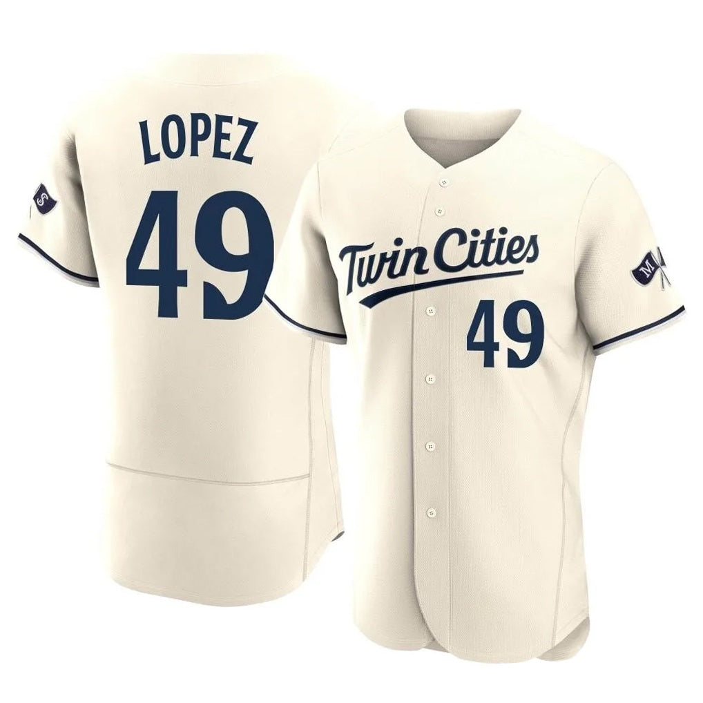 Minnesota Twins #49 Pablo Lopez Player Cream BFRAILEYHome Limited Elite Stitched Jerseys