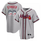Atlanta Braves #99 Spencer Strider Player Gray BFRAILEY USA 250 Fourth Of July Limited Home Game Stitched Jerseys