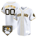 Custom Boston Red Sox 2024 Spring Training Patch Vapor Premier Limited Jersey ¨C White Gold BFRAILEY