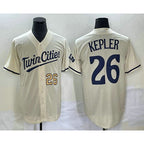 Minnesota Twins #26 Max Kepler Number Cream BFRAILEY 2022 City Connect Cool Base Stitched Jersey