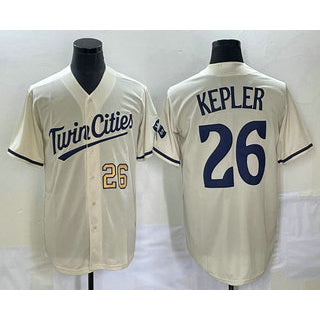 Minnesota Twins #26 Max Kepler Number Cream BFRAILEY 2022 City Connect Cool Base Stitched Jersey