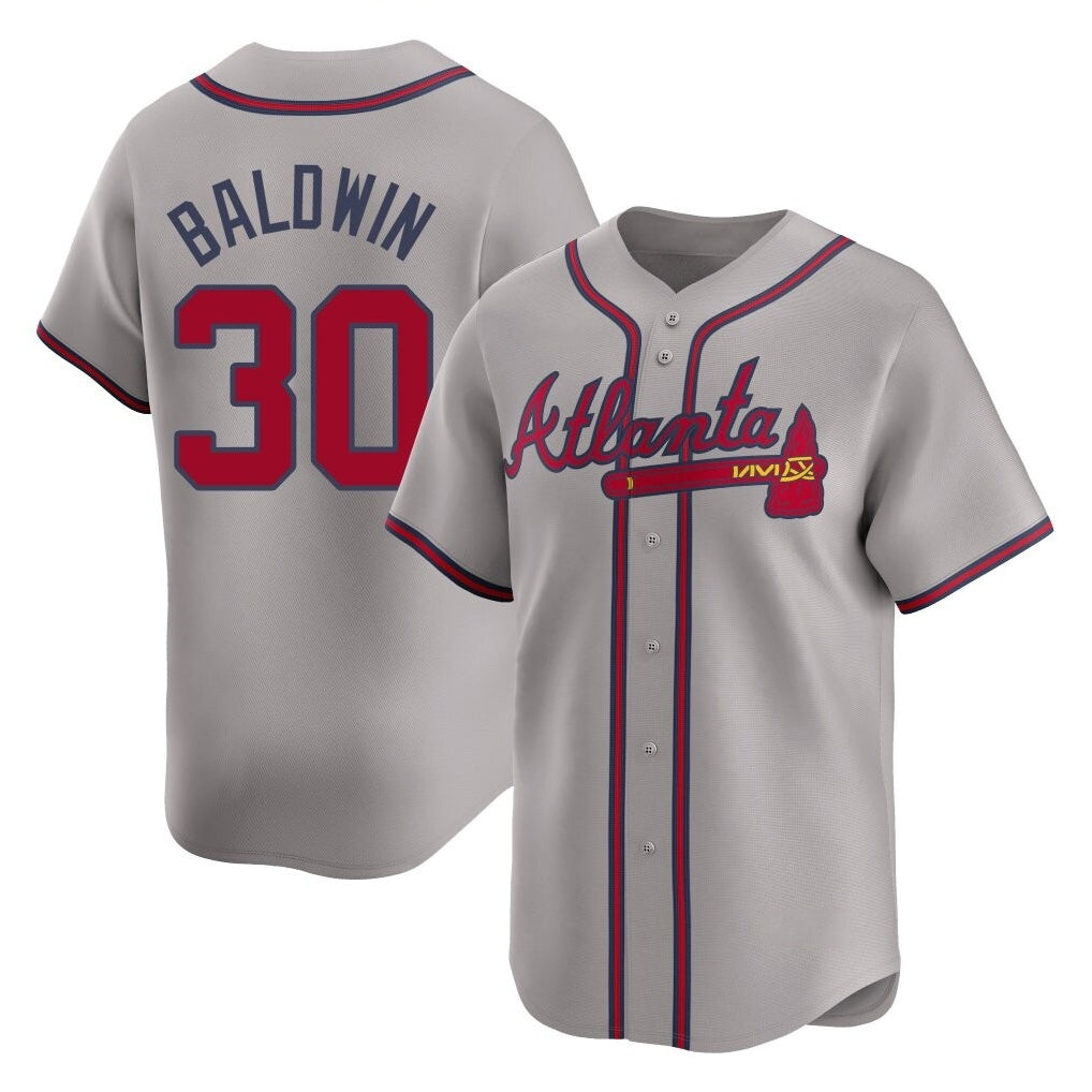 Atlanta Braves #30 Drake Baldwin Player Gray BFRAILEY Limited Home Game Stitched Jerseys