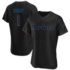 Miami Marlins #1 Connor Norby Player Black BFRAILEY Home Limited Elite Stitched Jerseys