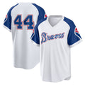 Atlanta Braves #44 Hank Aaron White BFRAILEY Home Cooperstown Collection Player Jersey