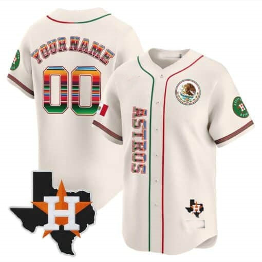 Custom Houston Astros Mexico Vapor Premier Limited Jersey V4 ¨C Cream BFRAILEY
