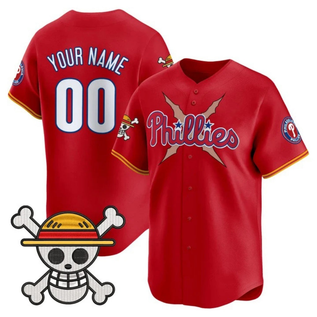 Custom Philadelphia Phillies x One Piece Red BFRAILEY Vapor Premier Limited Jersey - Stitched
