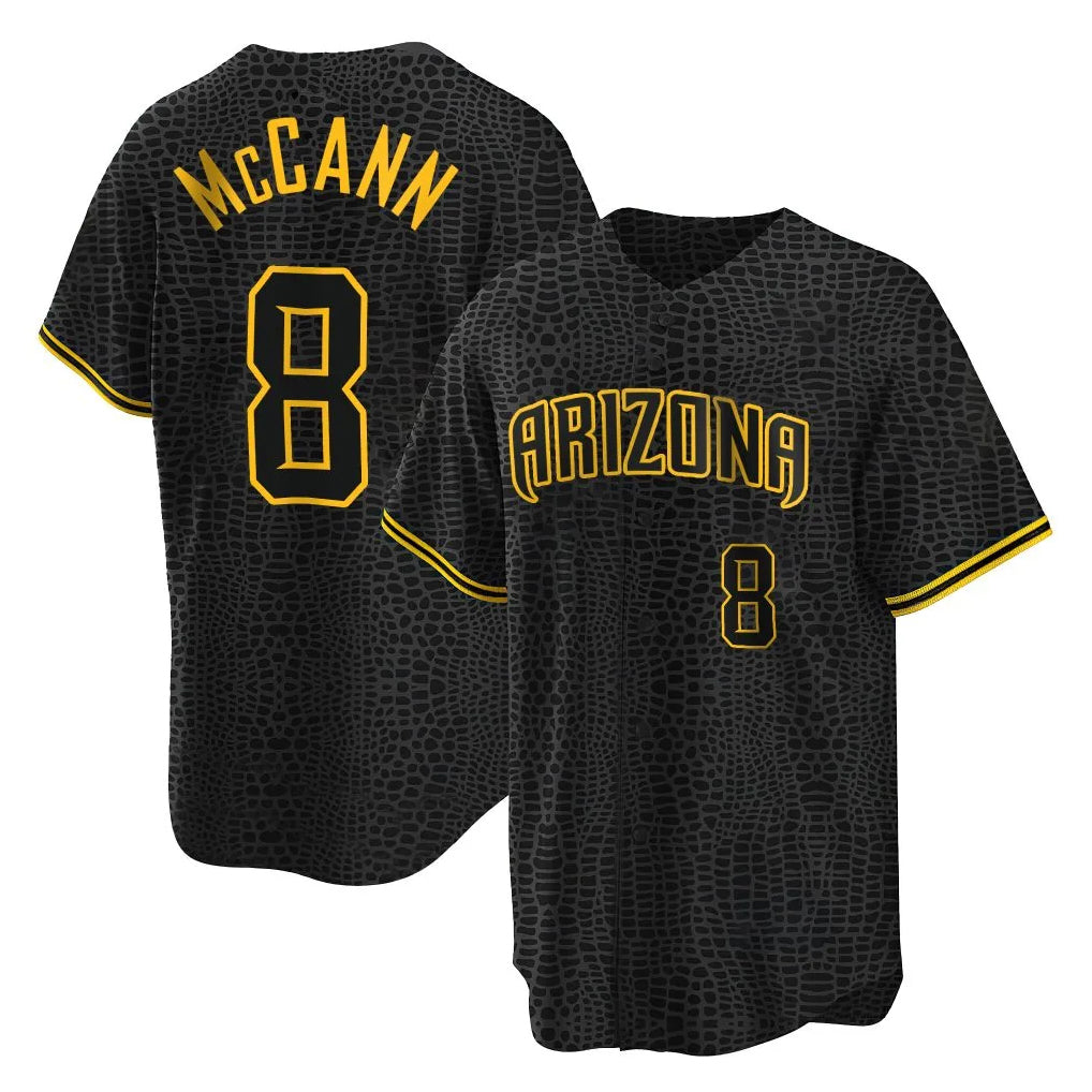 Arizona Diamondbacks #8 James McCann Player Black BFRAILEY Snake Skin City Home Game Stitched Jerseys